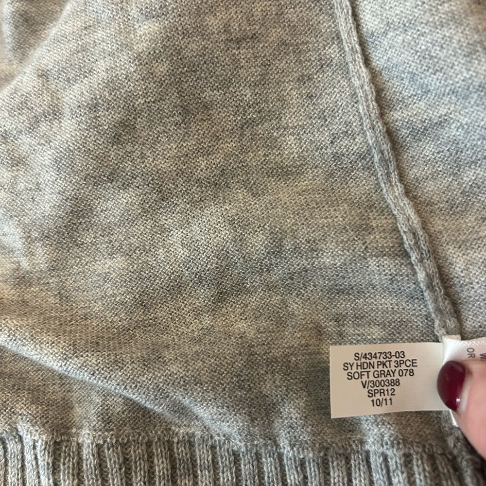 Banana Republic Gray Knit Open Cardigan Sweater Sz XL Eclectic Grandma Grandpa - Picture 12 of 15
